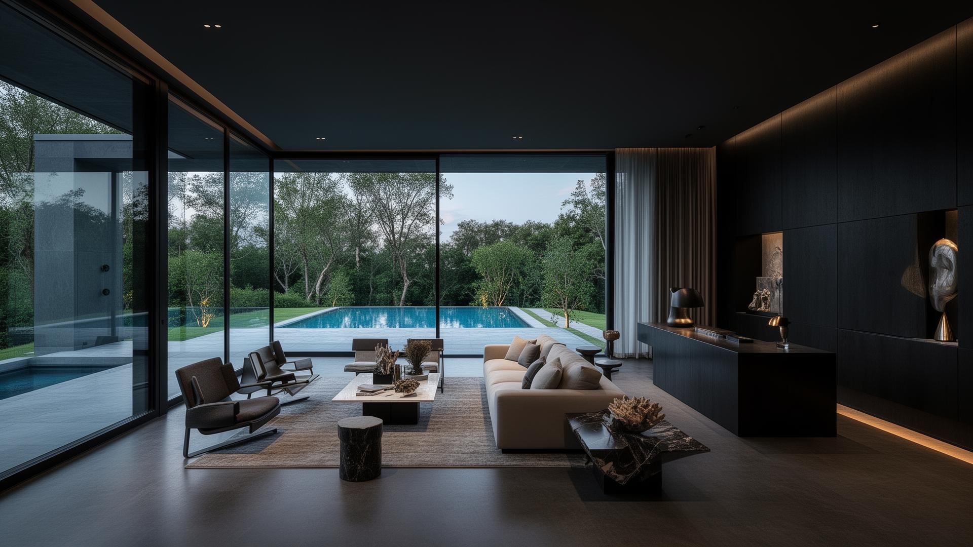 Interno di villa moderna con piscina